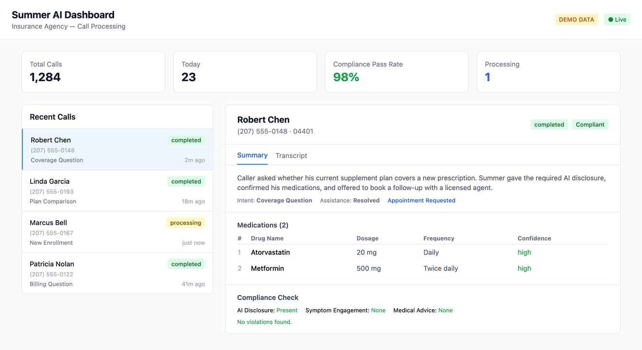 HIPAA-Conscious AI Voice Agent screenshot